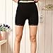 Liang Rou Women's Ultra Thin Stretch Short Leggings Lace Trim Black L