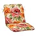 Pillow Perfect Bright Floral Indoor/Outdoor 1 Piece Split Back Round Corner Chair Seat Cushion with Ties, Deep Seat, Weather, and Fade Resistant, 40.5