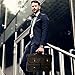 Large Messenger Bag for Men Tocode, Vintage Waxed Canvas Satchel Leather Briefcases Crossbody Shoulder Bags, 15.6 inch Computer Laptop Bags Water Resistant Travel Work Bag (Black)