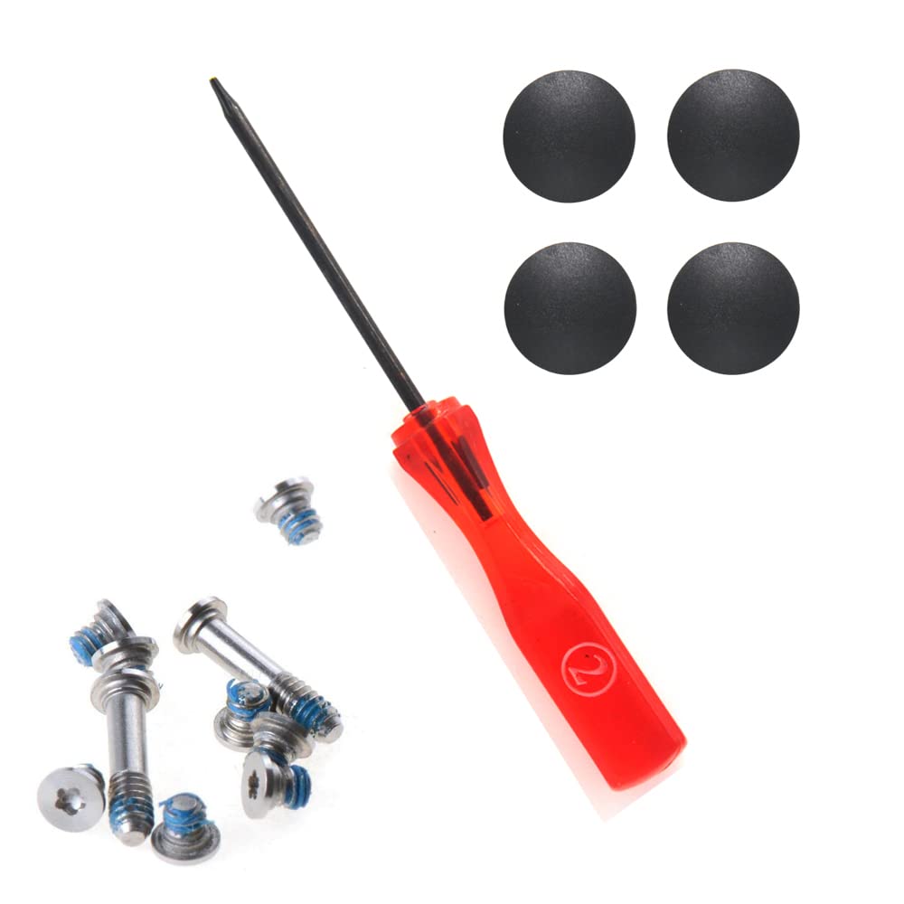 Padarsey 4 Pack Rubber Case Feet+10pcs Screws +1pcs 5 Point Pentalobe Screwdriver Set Compatible for MacBook Air A1370 A1369 A1465 A1466 11" 13"(MacBook Air)
