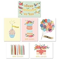 Gold Foil Bulk Birthday Cards Assortment - 48pc Bulk Happy Birthday Card with Envelopes Box Set - Assorted Blank Birthday Cards for Women, Men, and Kids in a Boxed Card Pack