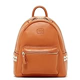 SUSU Brown Pebble Leather Backpack Bags For Women Cute Designer Handbags With Studs and Front Pocket Travel Fashion Backpacks Purses With Side Pockets Quality Rucksack Girlfriend or Wife Birthday Gift