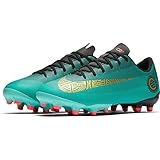 NIKE Junior Mercurial Vapor 12 Academy CR7 MG Soccer Cleats (Clear Jade/MTLC Gold)