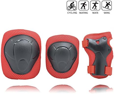 GOBEST Kids Protective Gear Set, Child Knee Pads Elbow Pads with Wrist Guards 3 in 1 for Boys and Girls Cycling Inline Roller Skating Biking Pack of 6 (Upgraded Vistion 3.0)