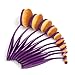 Vander Synthetic Kabuki Foundation Makeup Brush Set, Purple, 10-Pieces