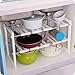 2 Tiers Stainless Steel Multi-functional Kitchen Under Sink Rack Classic Korean-style Organizer Rack, White