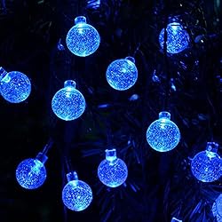 Blue 2-Pack 46FT 160 LED Crystal Globe Solar String