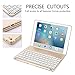 iPad Air 2 Keyboard Case, KVAGO Ultra Thin Alumium Hard Shell Case 7 colors Back-lit Wireless Bluetooth Keyboard Carrying Case for Apple iPad Air 2 Gen (Champagne Gold)