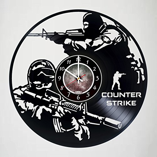 Counter Strike - Handmade Vinyl Record Wall Clock - Gift idea for birthday, christmas, women, men, friends, girlfriend boyfriend and teens - living kids room nursery - Customize your clock !