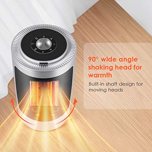 FFDDY Space Heater, Indoor 750W/1500W Ceramic Electric Heater for Home/Office/Bedroom and Bathroom, Personal Desk Heater