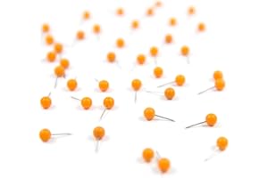 Orange Map Push Pins by Conquest Maps 1/4" Matte Head. Specialty map Push pins for The Office, Travel or DIY Crafts. Unique Custom Push pin Color.