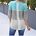 Striped Plaint Shirts for Women Flowy Loose Tops Patchwork 3/4 Sleeve Blouse