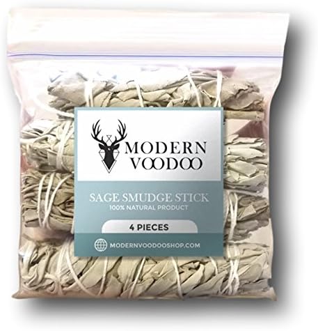 Sage Smudge Sticks (4 pack of 4” wands) for Smudging, Space Clearing, Energy Work, Meditation and Home Blessings | Herbal Healing | California White Sage Bundles | Four Inch Mini Salvia Apiana