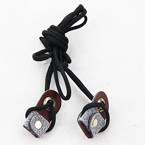 MangobuyArchery Recurve BowStrings Longbow Stringer Black Leather Tip +Nylon Cord 2M