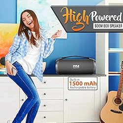 PyleUsa Wireless Portable Bluetooth Boombox Speaker