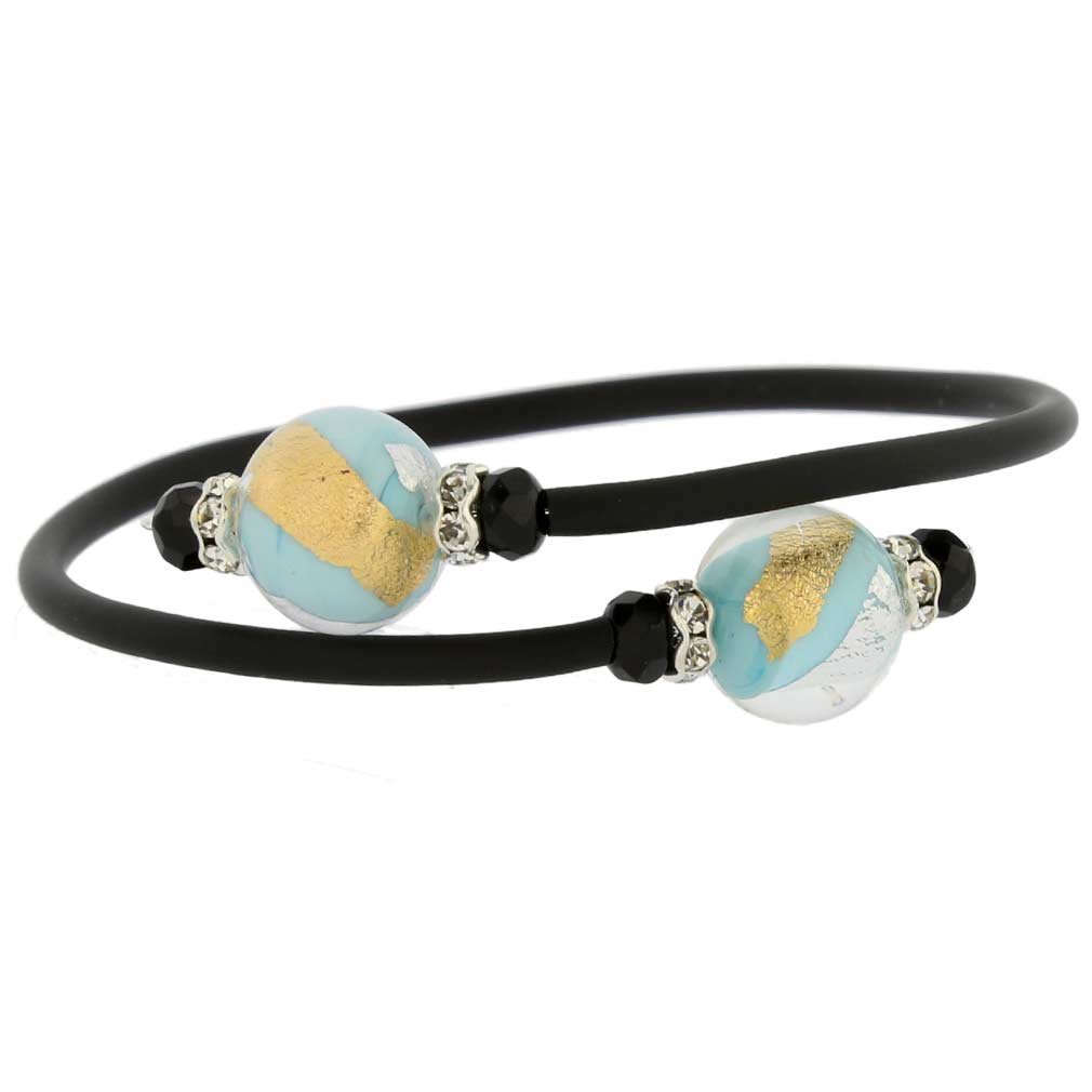 Glass Of Venice Murano Glass Venetian Glamour Bracelet - Turquoise Gold and Silver