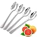 Grapefruit Spoons, JUSTDOLIFE Grapefruit Dessert Spoons Stainless Steel Half Serrated Citrus Fruit Vintage Dessert Spoons Gift for Kitchen (4 Pack)