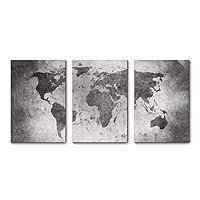 3 Piece Canvas Wall Art World Map Canvas Prints Home Artwork Decoration for Living Room,Bedroom - 16