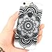 iPhone 5s case, JAHOLAN Henna Series Black Full Mandala Floral Dream Catcher Transparent Hard Plastic Case Cover for iphone 5 5S