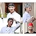 Tinksky Fashion Striped Chefs Hat Kitchen Catering Skull Cap Ribbon Cap Turban (Black+White)