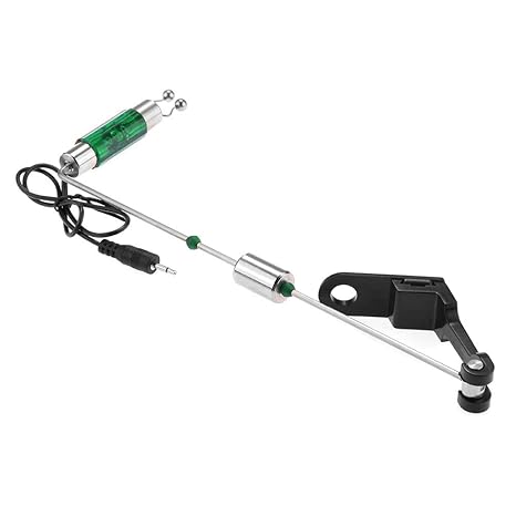 Marca Hierro Percha Swinger con indicador de luz para Alarma de Pique para Pesca luz Verde