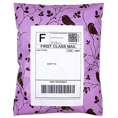Poly Mailers 10x13 - Purple Birds in Trees - Premium Unpadded Shipping Envelopes - Pack of 100 - Thumbnail 6