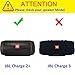Khanka EVA Hard Case Travel Carrying Storage Bag for JBL Charge 2 & JBL Charge 2+ Plus Splashproof Portable Bluetooth Wireless Speaker . Fits USB Cable and Wall Charger - Black