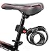 Bike Lock Cable, Foneso Bicycle Cable Lock, Self Coiling Resettable Combination Cable Bike Locks with Free Mounting Bracket, 12mm x 1200mm.