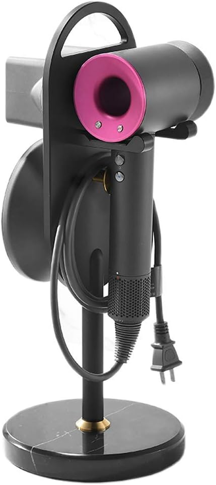 Desktop Holder for Dyson Supersonic Hair Dryer Hair Styling Care Tool Accessories Organizer Non-slip Stand with Marble Base for Home Bedroom Hair Salon