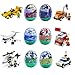 yuboo Easter Eggs, 6-Pack Large Prefilled Plastic Eggs,Kids’ Toys Filled with Different Building Bricks to Build Various Vehicles