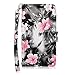 Samsung Galaxy Note 4 Case-Cellularvilla Pu Leather Wallet Card Flip Open Pocket Case Cover Pouch For Samsung Galaxy Note 4 SM-N910S / Note 4 SM-N910C (Black Pink Flower)