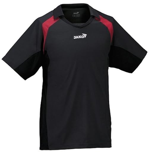 JAKO Trikot, Funktionsshirt, Herren T-Shirt, Fussballtrikot, Farbe: schwarz-rot