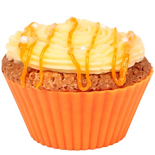 Silicone Muffin Cups,Six Colors, Reusable & Nonstick Muffin Molds, 12 Pack Baking Cups