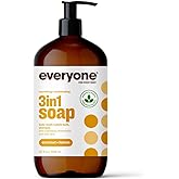 Everyone 3-in-1 Soap, Body Wash, Bubble Bath, Shampoo, 32 Ounce (Pack of 1), Coconut and Lemon, Coconut Cleanser with Organic