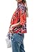 Gemijack Womens Floral Blouses Chiffon Summer Short Sleeve Deep V Neck Tie Front Tops Shirts