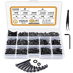 VIGRUE 610PCS 14.9 Grade Alloy Steel M3 Button Hex