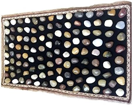 Home Cal Non-slip Cobblestone Mat and Pure natural Non-Toxic Mat Indoor/Outdoor Mat(Black,15.75"Wx27.56"H)
