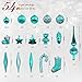 Woowell Shatterproof Ornaments Christmas tree decoration, 54 Set Luxury Collection Turquoise Assorted Xmas Balls, Reusable Hand-held Gift Box (Turquoise)