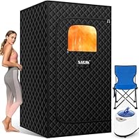 X-Vcak Upgraded Portable Sauna Box for Home，Relaxation, Steam Sauna for Home with Steamer, Remote Control, Folding Chair, 9 Levels