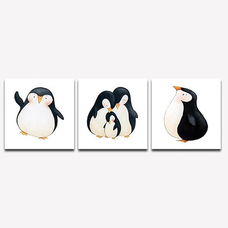 Amazon De Lemon Tree Art 3 Set Lovely Pinguin Bild Drucken Auf