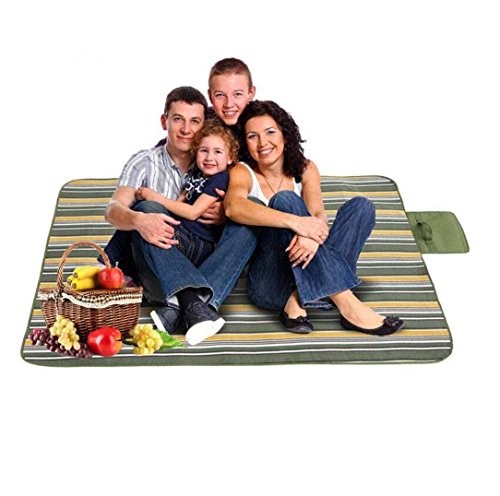 Picnic Blanket Tote, Beach Blanket Outdoor 100% Waterproof and Sandproof Picnic Blanket, 60 by 80 inches (Army Green) - Thumbnail 2
