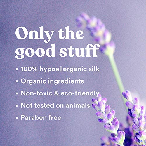 Asutra, Silk Eye Pillow Filled with Organic Lavender and Flax Seeds, 100% Hypoallergenic, Sleep Mask, Fully Customizable, Adjustable Elastic Band, Plus Removable Pouch and Free Gel Eye Mask - Thumbnail 3