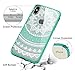 iPhone Xs Case, iPhone X Case, SmartLegend [Totem Series] Shock Absorption Full Body Rugged Bumper Clear with Mandala Floral Design Hybrid Protective Case for iPhone Xs/iPhone X 5.8 Inch - Mint