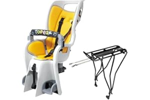 Topeak BabySeat II with MTX 2.0 Rack for 29"/Disc Bikes – Premium Child Bike Seat with Dual Suspension, Roll Bar Handle, Adjustable Harness & Footrests, QuickTrack 2.0 Compatible
