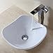 KRAUS Elavo Modern Art Vessel White Porcelain Ceramic Bathroom Sink, 15 3/4 inch KCV-135