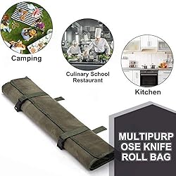 Chef’s Knife Roll Bag,Waxed Canvas Knife Cultery