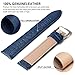 Fullmosa Leather Watch Band 14mm 16mm 18mm 20mm 22mm 24mm, Soft Genuine Leather, Quick Release Replacement Watch Strap for Women and Men, 18mm, Dark Blue+rose gold buckle