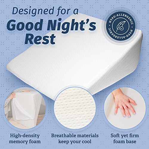 Abco Bed Wedge Pillow for Sleeping Memory Foam Top Reduce Neck
