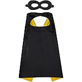 Dajiahao Halloween Capes and Mask for Kids 4-10 Year Double Side cape Costume Cosplay Dress Up Kids Cape Toy for Boys