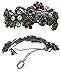 Large Crystal Barrette, Decorated with Topaz and Hematite Crystals, for thick hair OR86015-2smoketopaz